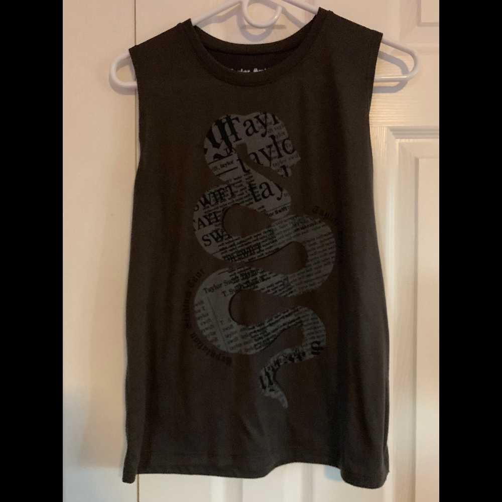 Taylor Swift DARK GREY TOUR TANK WITH SNAKE DESIGN